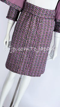 CHANEL 15S Amethyst Purple Multicolor Jacket 40 シャネル アメジスト パープル ピンク マルチカラー ジャケット 即発