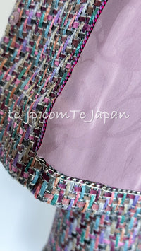 CHANEL 15S Amethyst Purple Multicolor Jacket 40 シャネル アメジスト パープル ピンク マルチカラー ジャケット 即発