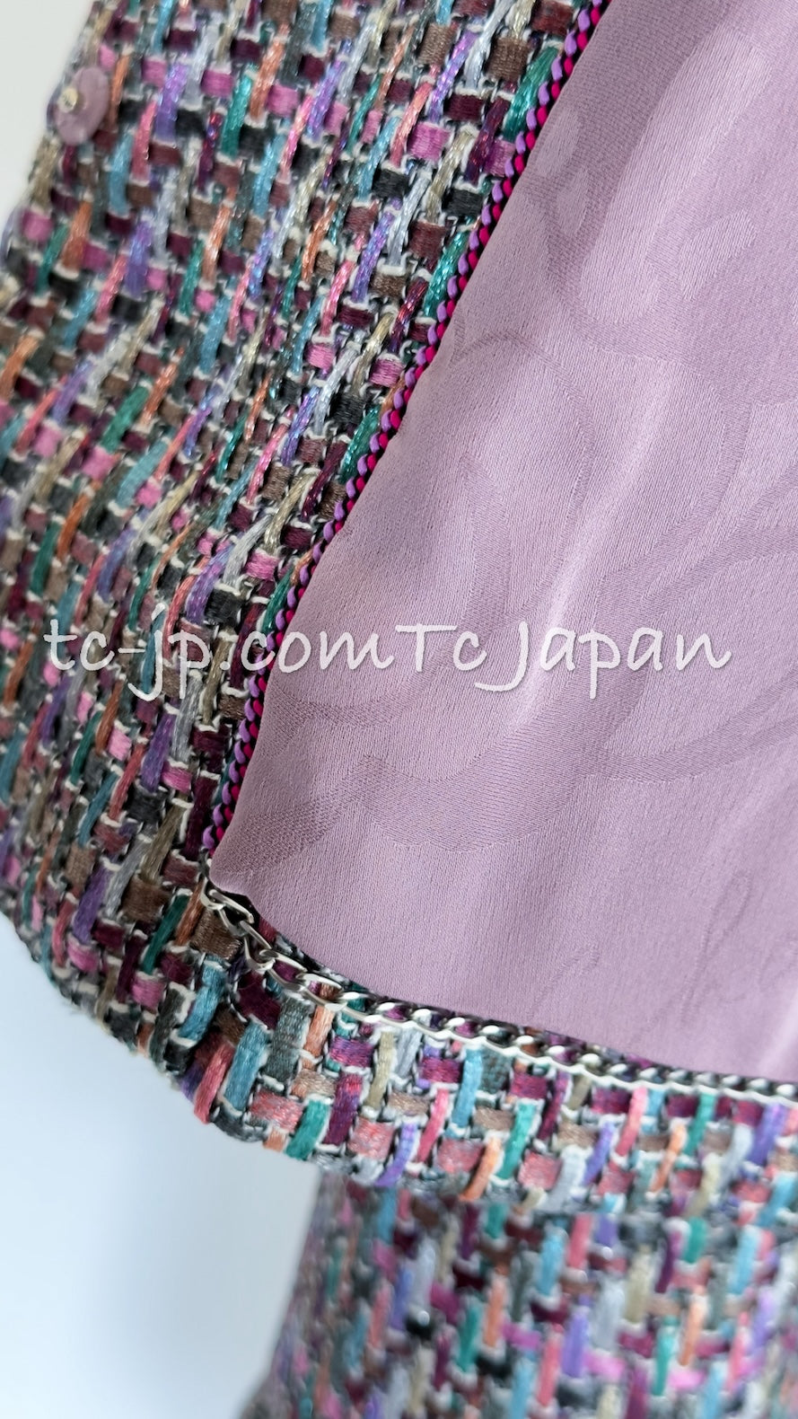CHANEL 15S Amethyst Purple Multicolor Jacket 40 シャネル アメジスト パープル ピンク マルチカラー ジャケット 即発
