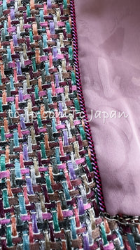 CHANEL 15S Amethyst Purple Multicolor Jacket 40 シャネル アメジスト パープル ピンク マルチカラー ジャケット 即発