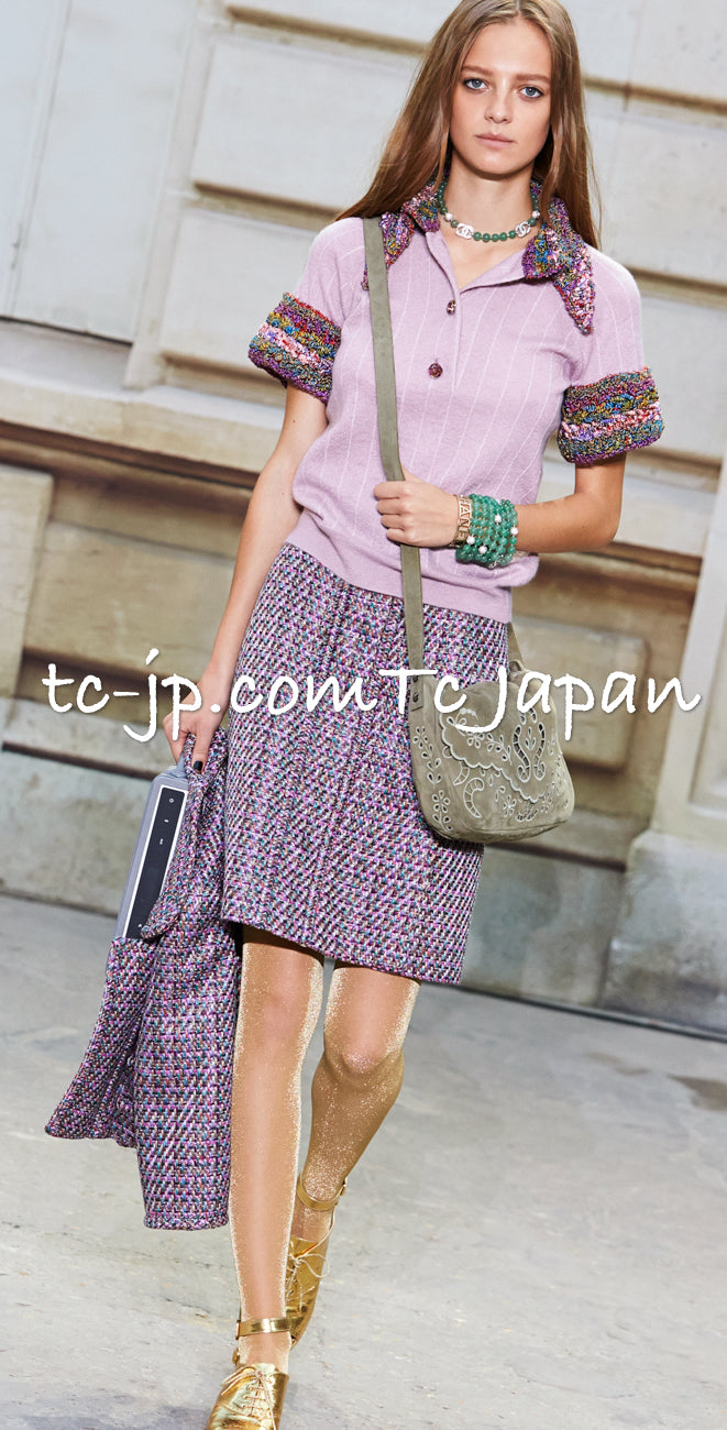 CHANEL 15S Amethyst Purple Multicolor Jacket 40 シャネル アメジスト パープル ピンク マルチカラー ジャケット 即発