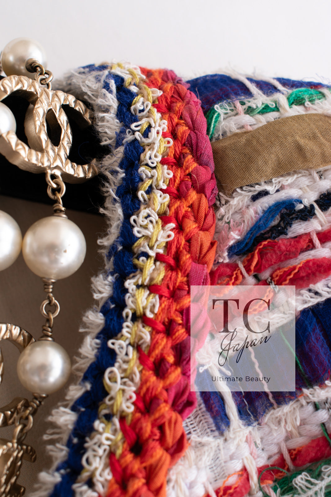 CHANEL 15S Ivory Multicolor Cotton Silk Tweed Pleated Dress B 36 38 シャネル アイボリー マルチカラー コットン ツイード ジャケット シルク プリーツ ワンピース ドレス B 即発