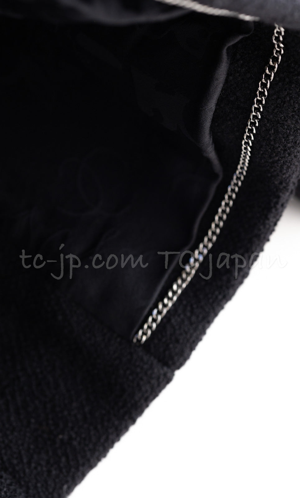 CHANEL 15A Black White Stitch Camellia Button Wool Tweed Jacket 34 シャネル ブラック ホワイト ステッチ カメリア ボタン ウール ツイード ジャケット 即発