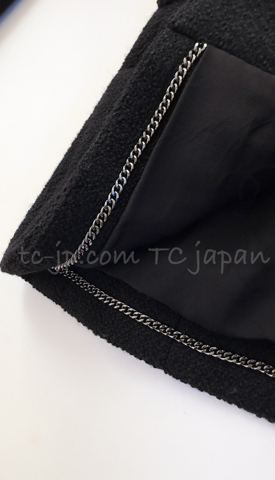 CHANEL 15A Black White Stitch Camellia Button Wool Tweed Jacket 34 シャネル ブラック ホワイト ステッチ カメリア ボタン ウール ツイード ジャケット 即発