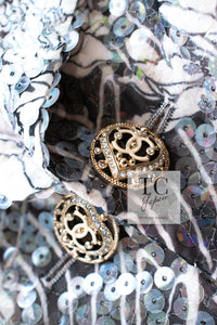 CHANEL 09C Gray Pale Pink Sequins Camellia Pattern Jacket 34 シャネル グレー ペール ピンク スパンコール カメリア柄 ジャケット 即発