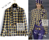 CHANEL 04A Yellow Wool Cotton Tweed Jacket 36 シャネル イエロー ウール コットン ツイード ジャケット 即発