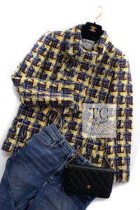 CHANEL 04A Yellow Wool Cotton Tweed Jacket 36 シャネル イエロー ウール コットン ツイード ジャケット 即発