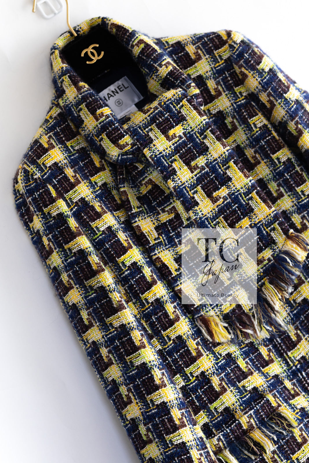 CHANEL 04A Yellow Wool Cotton Tweed Jacket 36 シャネル イエロー ウール コットン ツイード ジャケット 即発