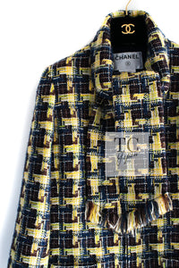 CHANEL 04A Yellow Wool Cotton Tweed Jacket 36 シャネル イエロー ウール コットン ツイード ジャケット 即発