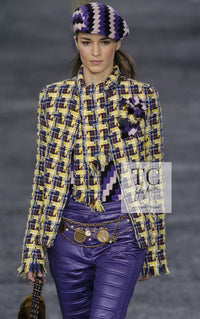 CHANEL 04A Yellow Wool Cotton Tweed Jacket 36 シャネル イエロー ウール コットン ツイード ジャケット 即発