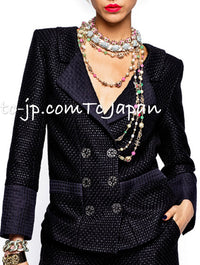 CHANEL 16C Black Cotton Double Jacket Coat 40 42 シャネル ブラック コットン ダブル ジャケット コート 即発