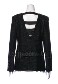 CHANEL 16C Black Cotton Double Jacket Coat 40 42 シャネル ブラック コットン ダブル ジャケット コート 即発