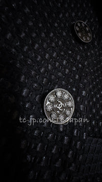 CHANEL 16C Black Cotton Double Jacket Coat 40 42 シャネル ブラック コットン ダブル ジャケット コート 即発