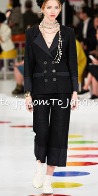 CHANEL 16C Black Cotton Double Jacket Coat 40 42 シャネル ブラック コットン ダブル ジャケット コート 即発