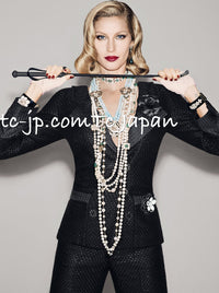 CHANEL 16C Black Cotton Double Jacket Coat 40 42 シャネル ブラック コットン ダブル ジャケット コート 即発
