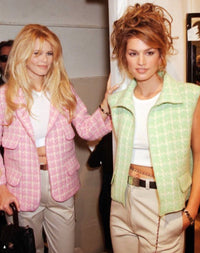 CHANEL 96S Vintage Green Ivory Wool Vest Jacket 38 40 シャネル ヴィンテージ グリーン アイボリー スーパーモデル ウール ベスト ジャケット 即発