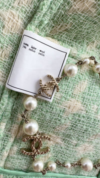 CHANEL 96S Vintage Green Ivory Wool Vest Jacket 38 40 シャネル ヴィンテージ グリーン アイボリー スーパーモデル ウール ベスト ジャケット 即発