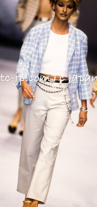 CHANEL 96S Vintage Green Ivory Wool Vest Jacket 38 40 シャネル ヴィンテージ グリーン アイボリー スーパーモデル ウール ベスト ジャケット 即発