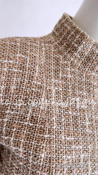 CHANEL 15S Beige Ecru Ivory Cotton Tweed Jacket Skirt Suit 34 36 38 シャネル ベージュ アイボリー コットン ツイード ジャケット スカート スーツ 即発