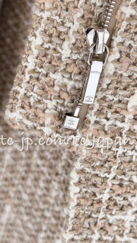 CHANEL 15S Beige Ecru Ivory Cotton Tweed Jacket Skirt Suit 34 36 38 シャネル ベージュ アイボリー コットン ツイード ジャケット スカート スーツ 即発