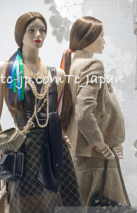 CHANEL 15S Beige Ecru Ivory Cotton Tweed Jacket Skirt Suit 34 36 38 シャネル ベージュ アイボリー コットン ツイード ジャケット スカート スーツ 即発