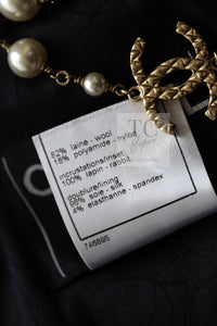 CHANEL 05A Charcoal Gray Brown Rabbit Real Fur Wool Tweed Jacket 34 シャネル チャコール グレー ブラウン ラビット ラパン リアル ファー ウール ツイード ジャケット 即発