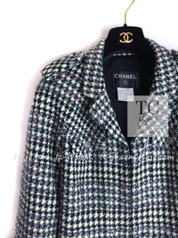 CHANEL 06C Ivory Black Multicolor Epaulets Zipper Wool Cotton Tweed Jacket 36 シャネル アイボリー ブラック マルチカラー ジッパー ウール コットン ツイード ジャケット 即発