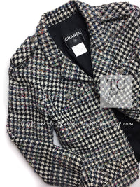 CHANEL 06C Ivory Black Multicolor Epaulets Zipper Wool Cotton Tweed Jacket 36 シャネル アイボリー ブラック マルチカラー ジッパー ウール コットン ツイード ジャケット 即発