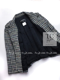 CHANEL 06C Ivory Black Multicolor Epaulets Zipper Wool Cotton Tweed Jacket 36 シャネル アイボリー ブラック マルチカラー ジッパー ウール コットン ツイード ジャケット 即発