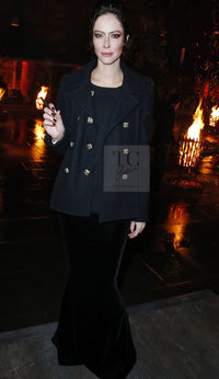 CHANEL 11PF Black Wool Gripoix Buttons Double Jacket Coat 36 シャネル ブラック ウール グリポア 宝石 ボタン ジャケット コート 即発