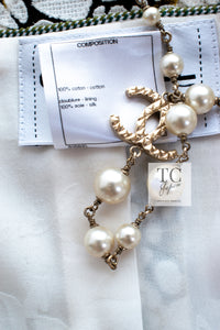 CHANEL 15S White Floral Pattern Short Sleeve Zipper Jacket 38 シャネル ホワイト フローラル 花柄 カメリア ジッパー ジャケット 即発