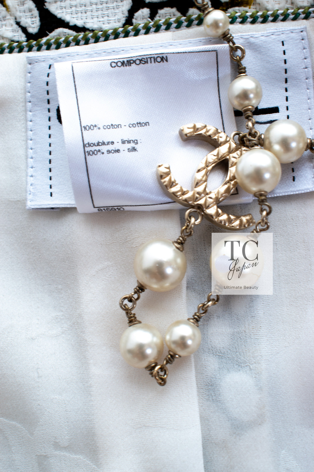 CHANEL 15S White Floral Pattern Short Sleeve Zipper Jacket 38 シャネル ホワイト フローラル 花柄 カメリア ジッパー ジャケット 即発