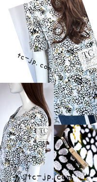 CHANEL 15S White Floral Pattern Short Sleeve Zipper Jacket 38 シャネル ホワイト フローラル 花柄 カメリア ジッパー ジャケット 即発