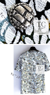 CHANEL 15S White Floral Pattern Short Sleeve Zipper Jacket 38 シャネル ホワイト フローラル 花柄 カメリア ジッパー ジャケット 即発
