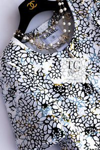 CHANEL 15S White Floral Pattern Short Sleeve Zipper Jacket 38 シャネル ホワイト フローラル 花柄 カメリア ジッパー ジャケット 即発
