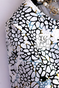CHANEL 15S White Floral Pattern Short Sleeve Zipper Jacket 38 シャネル ホワイト フローラル 花柄 カメリア ジッパー ジャケット 即発