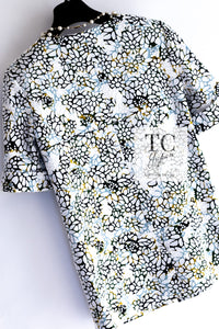 CHANEL 15S White Floral Pattern Short Sleeve Zipper Jacket 38 シャネル ホワイト フローラル 花柄 カメリア ジッパー ジャケット 即発