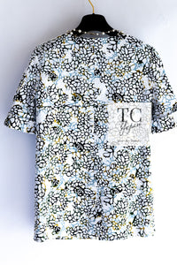 CHANEL 15S White Floral Pattern Short Sleeve Zipper Jacket 38 シャネル ホワイト フローラル 花柄 カメリア ジッパー ジャケット 即発