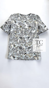 CHANEL 15S White Floral Pattern Short Sleeve Zipper Jacket 38 シャネル ホワイト フローラル 花柄 カメリア ジッパー ジャケット 即発