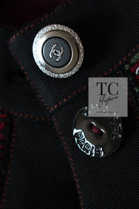 CHANEL 15A Wine Red Trim Wool Cotton Tweed Jacket 34 シャネル ワイン レッド ボルドー トリム ウール コットン ツイード  ジャケット 即発