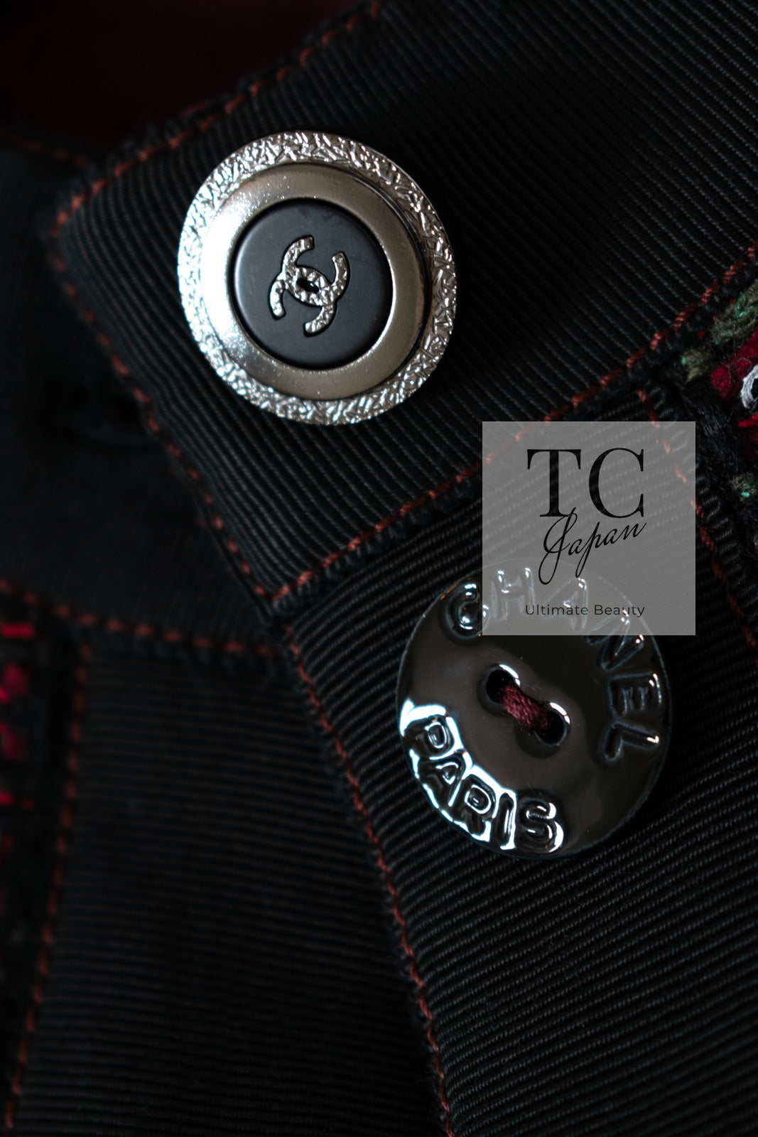 CHANEL 15A Wine Red Trim Wool Cotton Tweed Jacket 34 シャネル ワイン レッド ボルドー トリム ウール コットン ツイード  ジャケット 即発