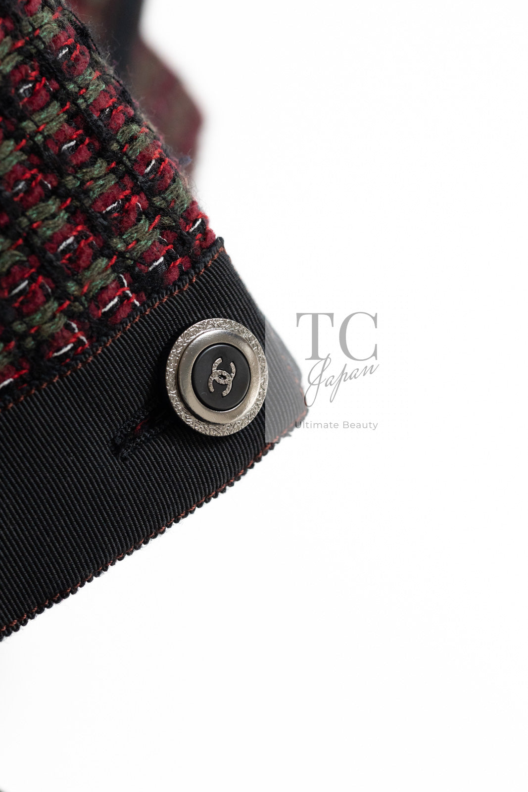CHANEL 15A Wine Red Trim Wool Cotton Tweed Jacket 34 シャネル ワイン レッド ボルドー トリム ウール コットン ツイード  ジャケット 即発