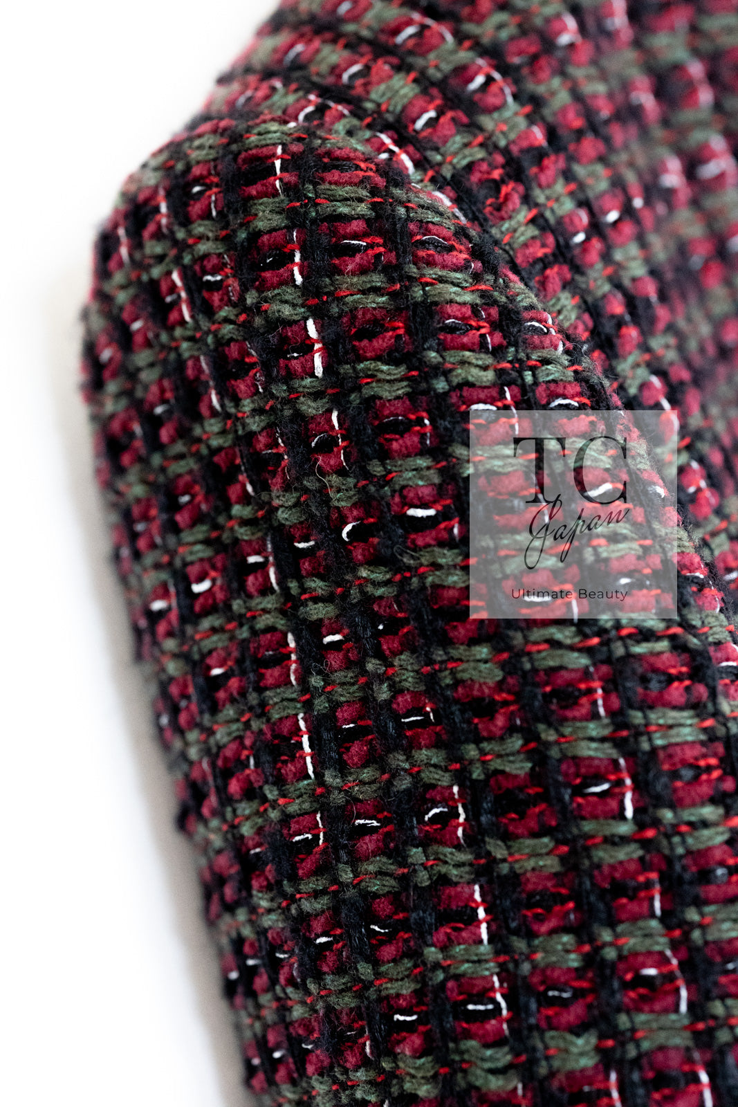 CHANEL 15A Wine Red Trim Wool Cotton Tweed Jacket 34 シャネル ワイン レッド ボルドー トリム ウール コットン ツイード  ジャケット 即発