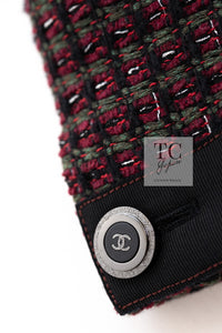 CHANEL 15A Wine Red Trim Wool Cotton Tweed Jacket 34 シャネル ワイン レッド ボルドー トリム ウール コットン ツイード  ジャケット 即発