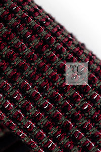 CHANEL 15A Wine Red Trim Wool Cotton Tweed Jacket 34 シャネル ワイン レッド ボルドー トリム ウール コットン ツイード  ジャケット 即発