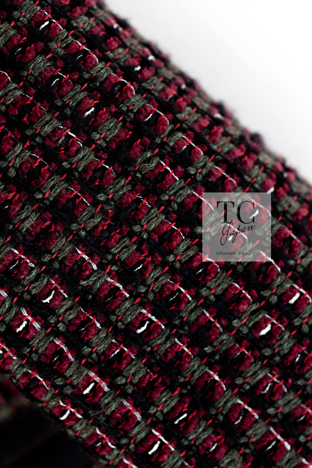 CHANEL 15A Wine Red Trim Wool Cotton Tweed Jacket 34 シャネル ワイン レッド ボルドー トリム ウール コットン ツイード  ジャケット 即発