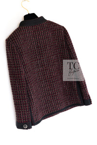 CHANEL 15A Wine Red Trim Wool Cotton Tweed Jacket 34 シャネル ワイン レッド ボルドー トリム ウール コットン ツイード  ジャケット 即発