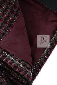 CHANEL 15A Wine Red Trim Wool Cotton Tweed Jacket 34 シャネル ワイン レッド ボルドー トリム ウール コットン ツイード  ジャケット 即発
