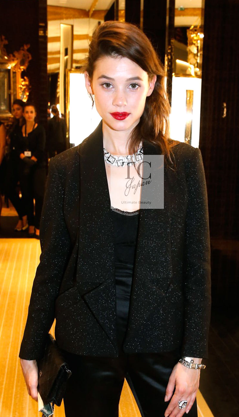 CHANEL 14B Black Metallic CC Buttons Wool Tweed Jacket 34 38 シャネル ブラック メタリック ココボタン ウール ツイード ジャケット 即発