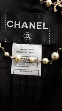 CHANEL 08PF Black Wool Lion Button Blazer Jacket 36 シャネル ブラック・ウール・ライオンボタン・ジャケット